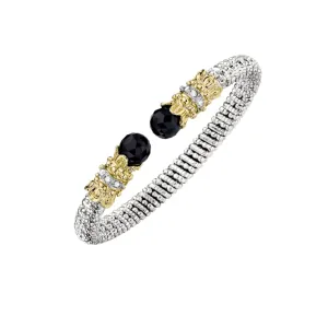 Black Onyx and Diamond Open Cuff Bracelet by Vahan