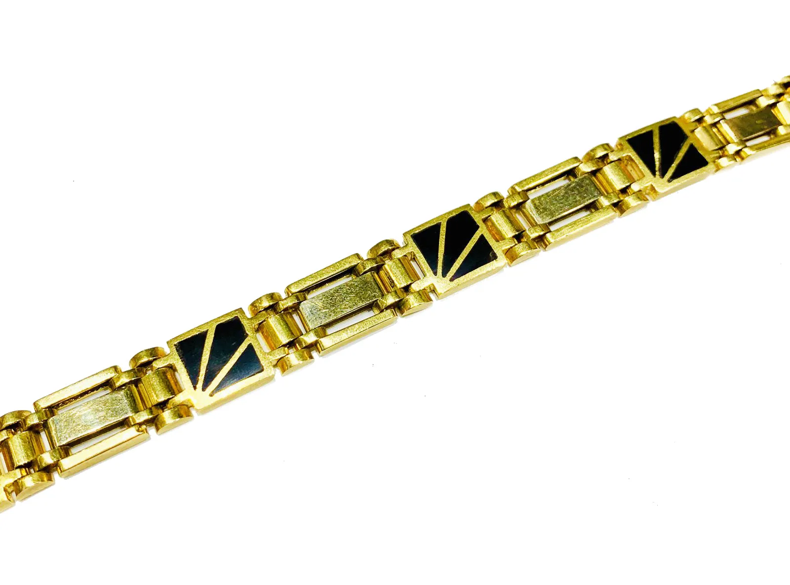 Black Onyx Square Bracelet (14K).