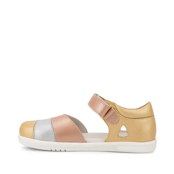 Bobux Kid   KP Twist Open Toe Sandal Pale Gold Rose