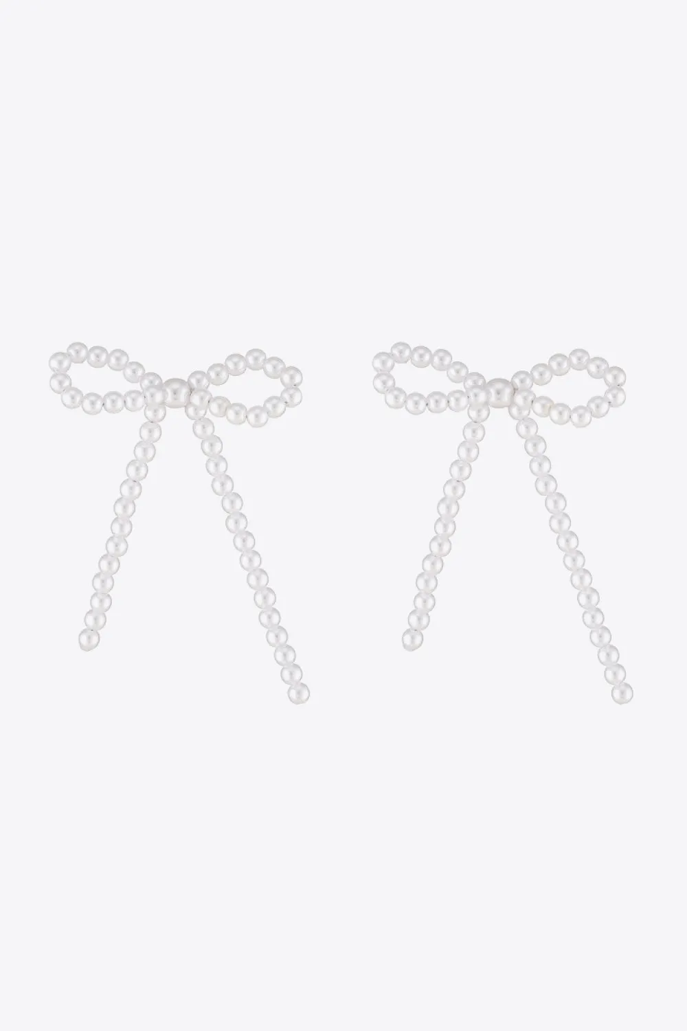 Bow-Shaped Pearl Earrings