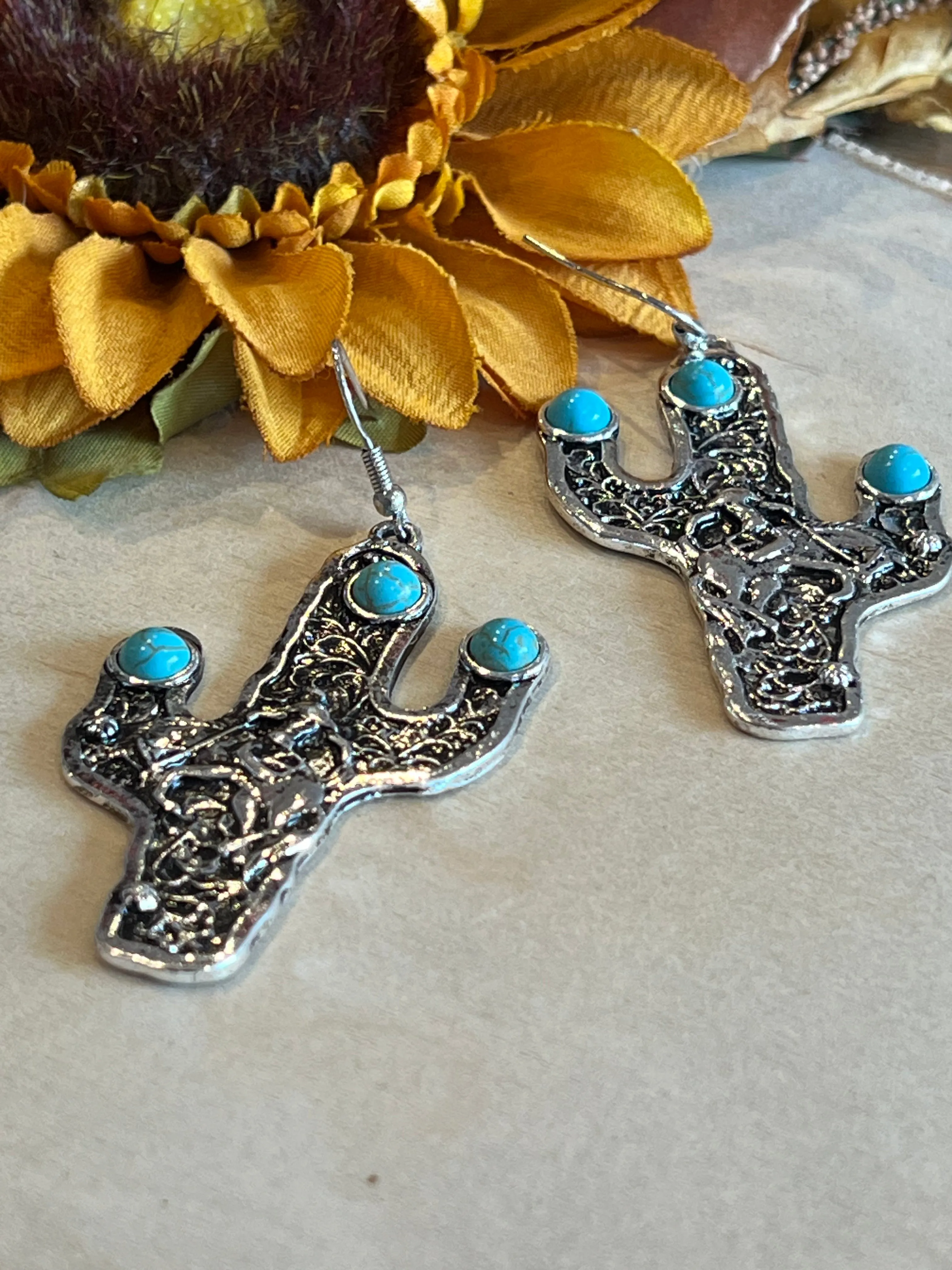 Bronc Rider Cactus Earrings