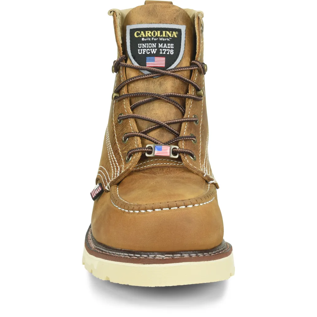 Carolina Men's Ferric 6" Steel Toe Moc Toe Work Boot - Brown - CA7514