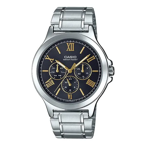 Casio Men's Multi-Hands Silver Stainless Steel Band Watch MTPV300D-1A2 MTP-V300D-1A2