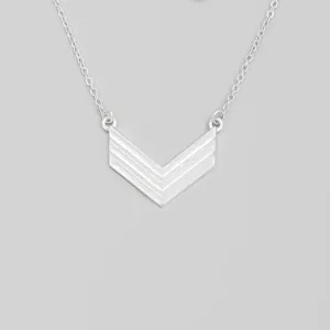 Chevron Charm Silver Necklace