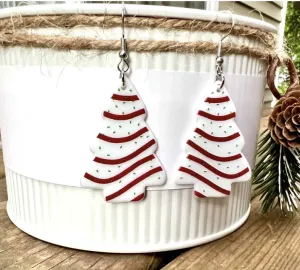 Christmas Cake Dangle Earrings - #8171