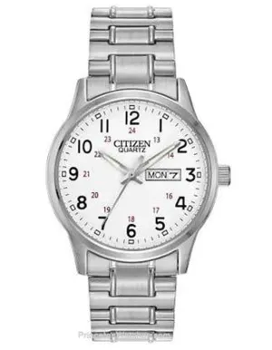 Citizen Quartz Mens Day/Date - White Dial with Expansion band - 30M WR