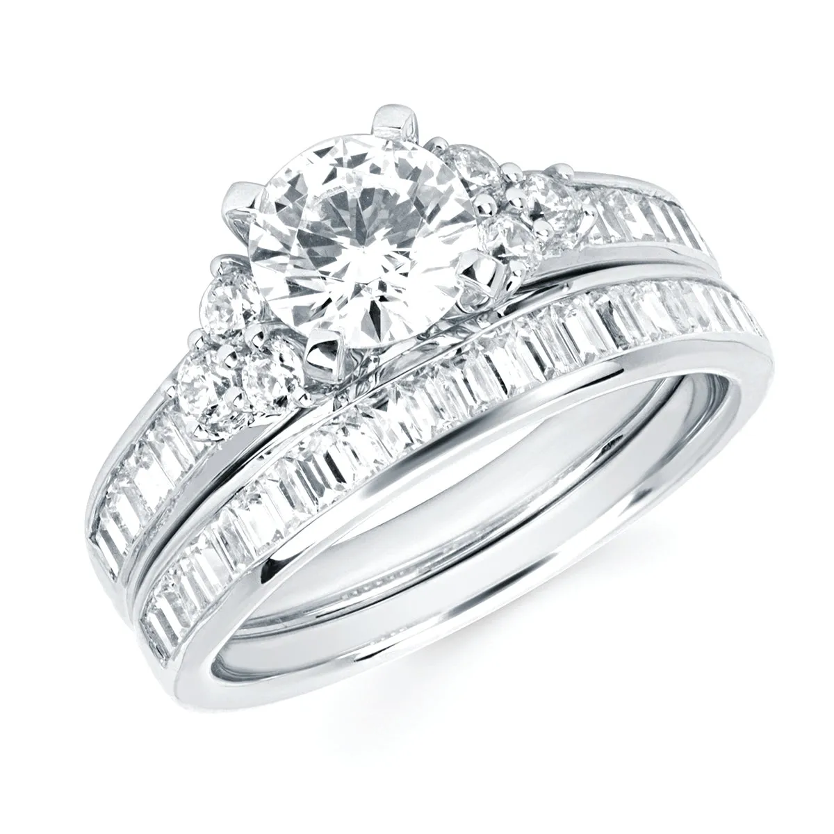 Classic Bridal: 1/2 Ctw. Diamond Semi Mount shown with 1Ct. Round Center Diamond in 14K Gold