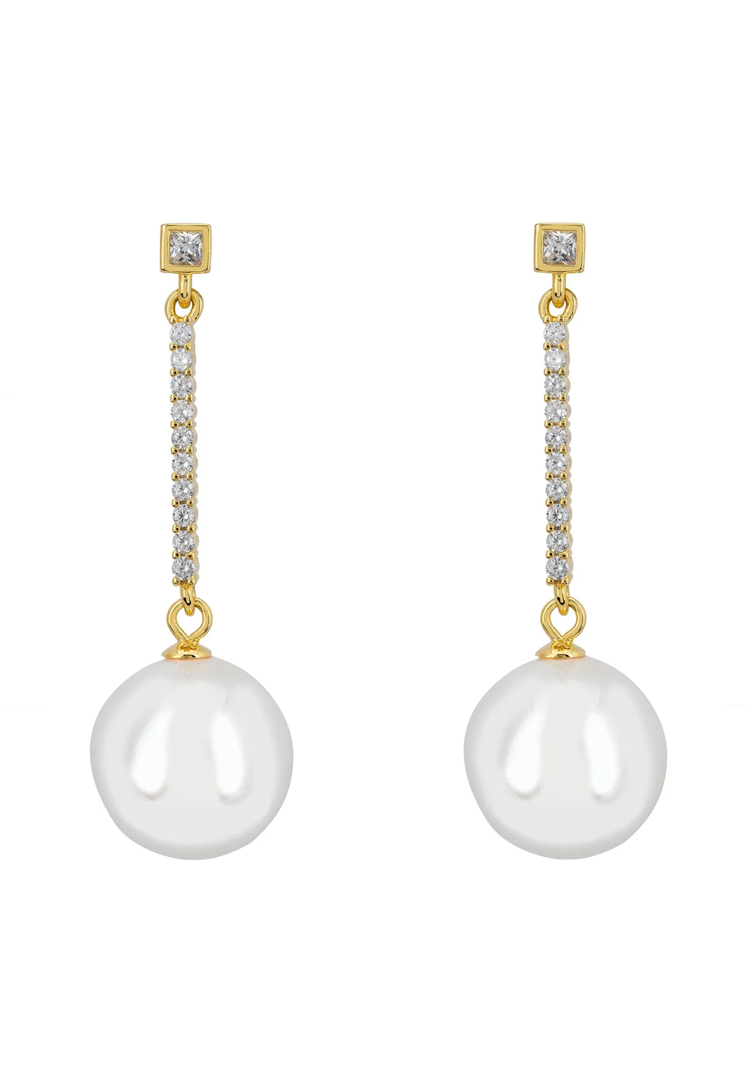 Copenhagen Pearl Drop Earrings Gold