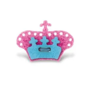 Crown Lapel Pin - Poona Pink with Bishop Blue