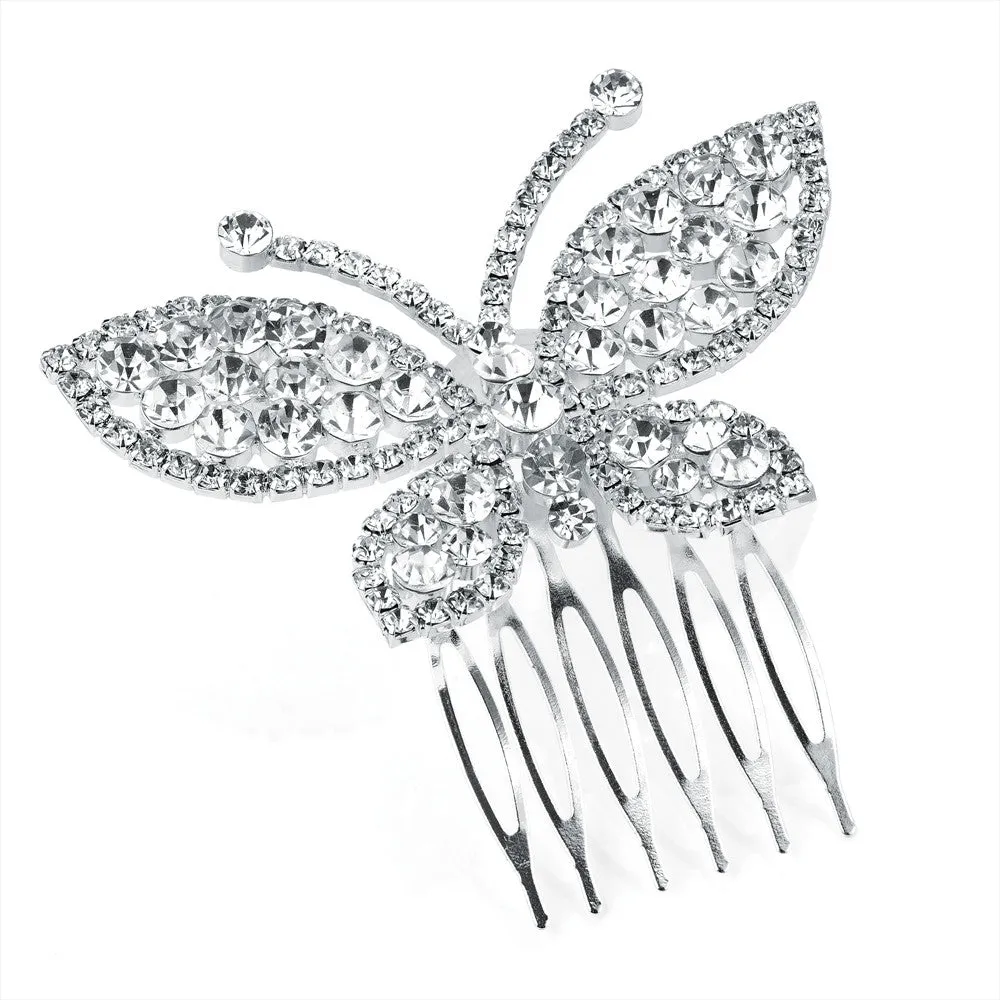 Crystal Butterfly Hair Comb