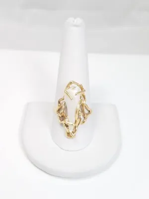 Custom 14k Yellow Gold Natural River Pearl Freeform Ring