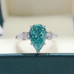 Custom 3 Carats Lab Grown Pear Shaped Diamond Ring