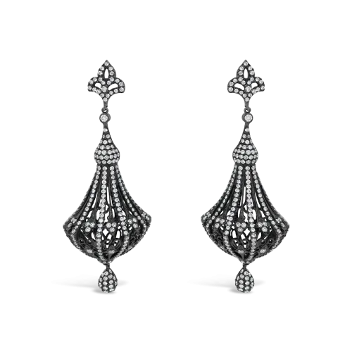 Diamond Dangle Genie Bottle Earrings