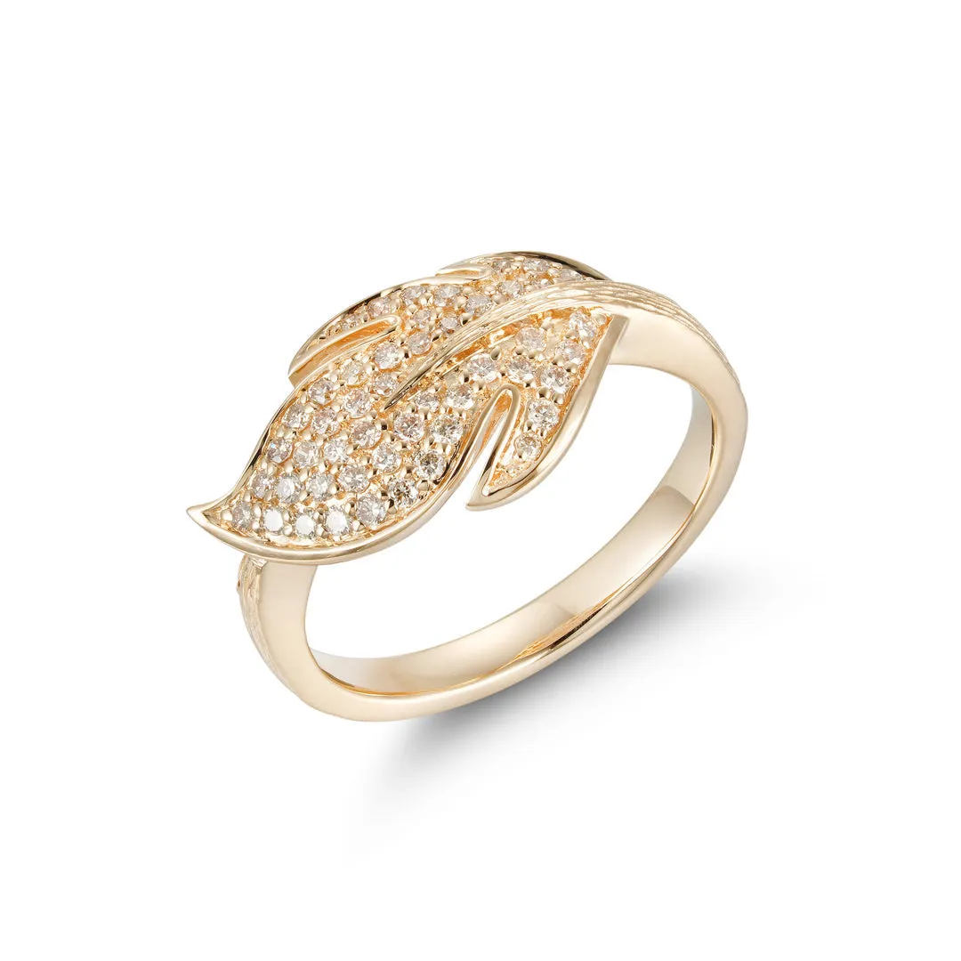 Diamond Leaf Ring