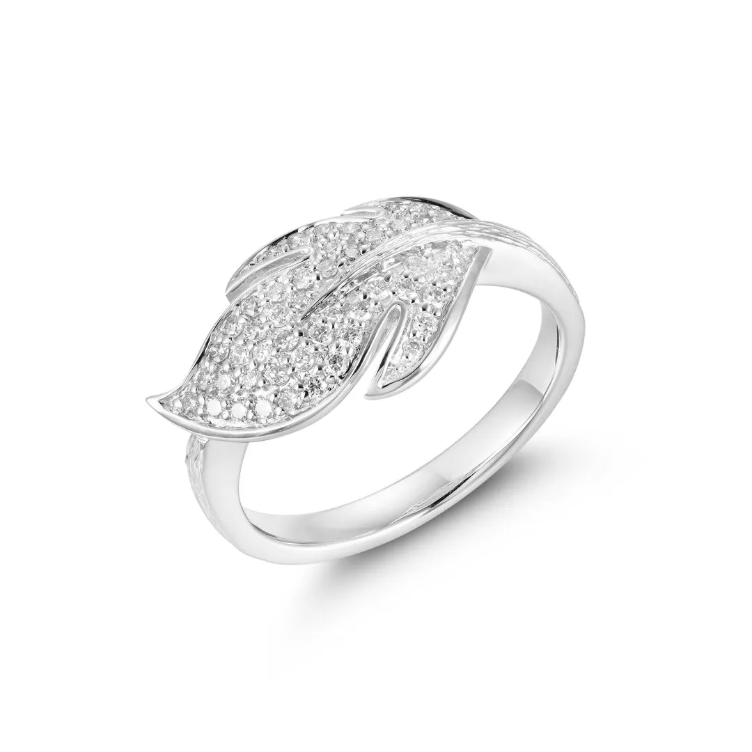 Diamond Leaf Ring