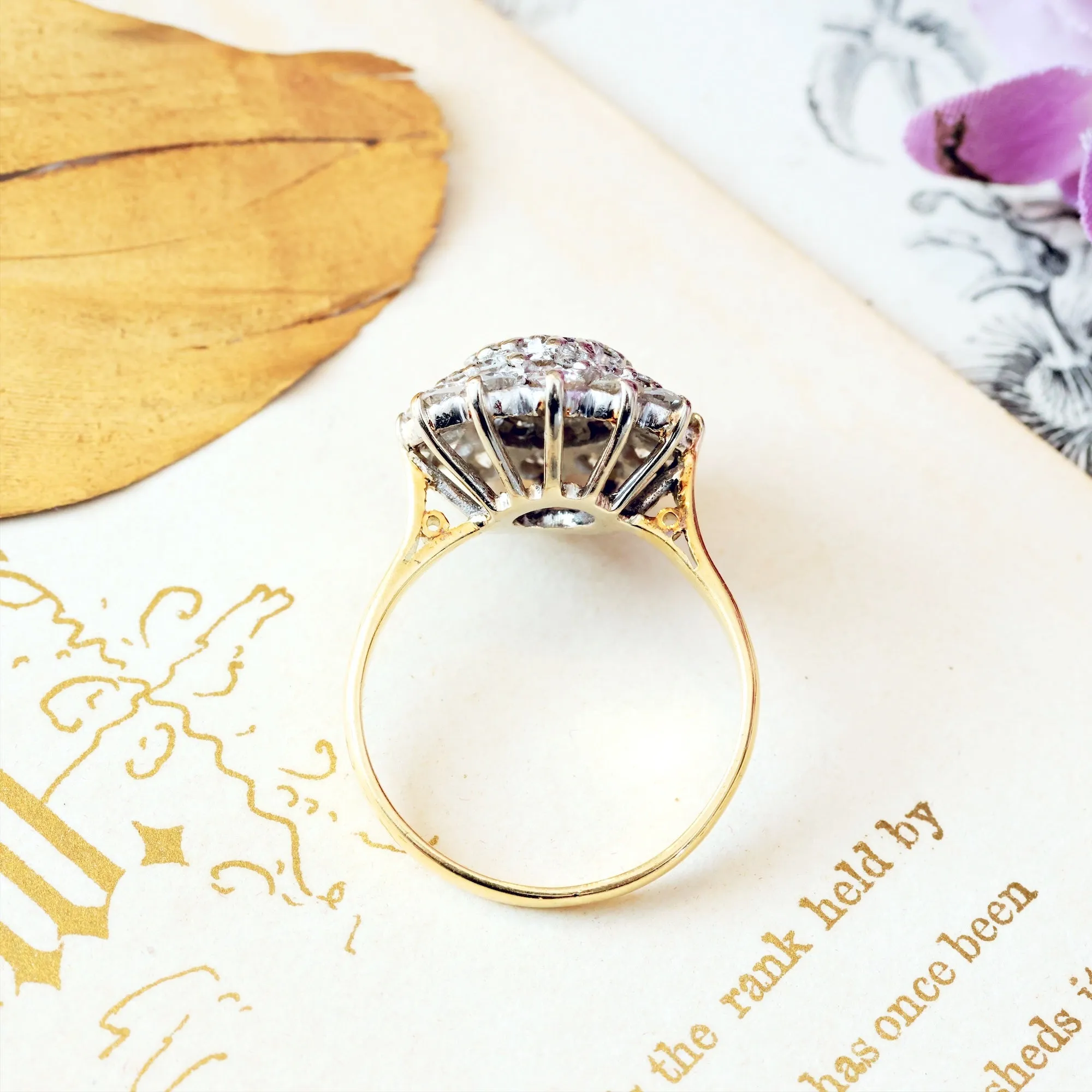 Dizzying Vintage Diamond Glitterball Cluster Cocktail Ring