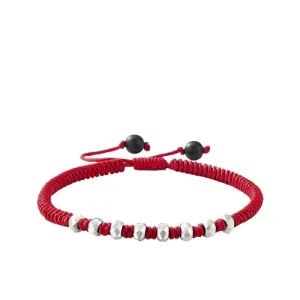 DY Fortune Woven Bracelet in Red with Black Onyx