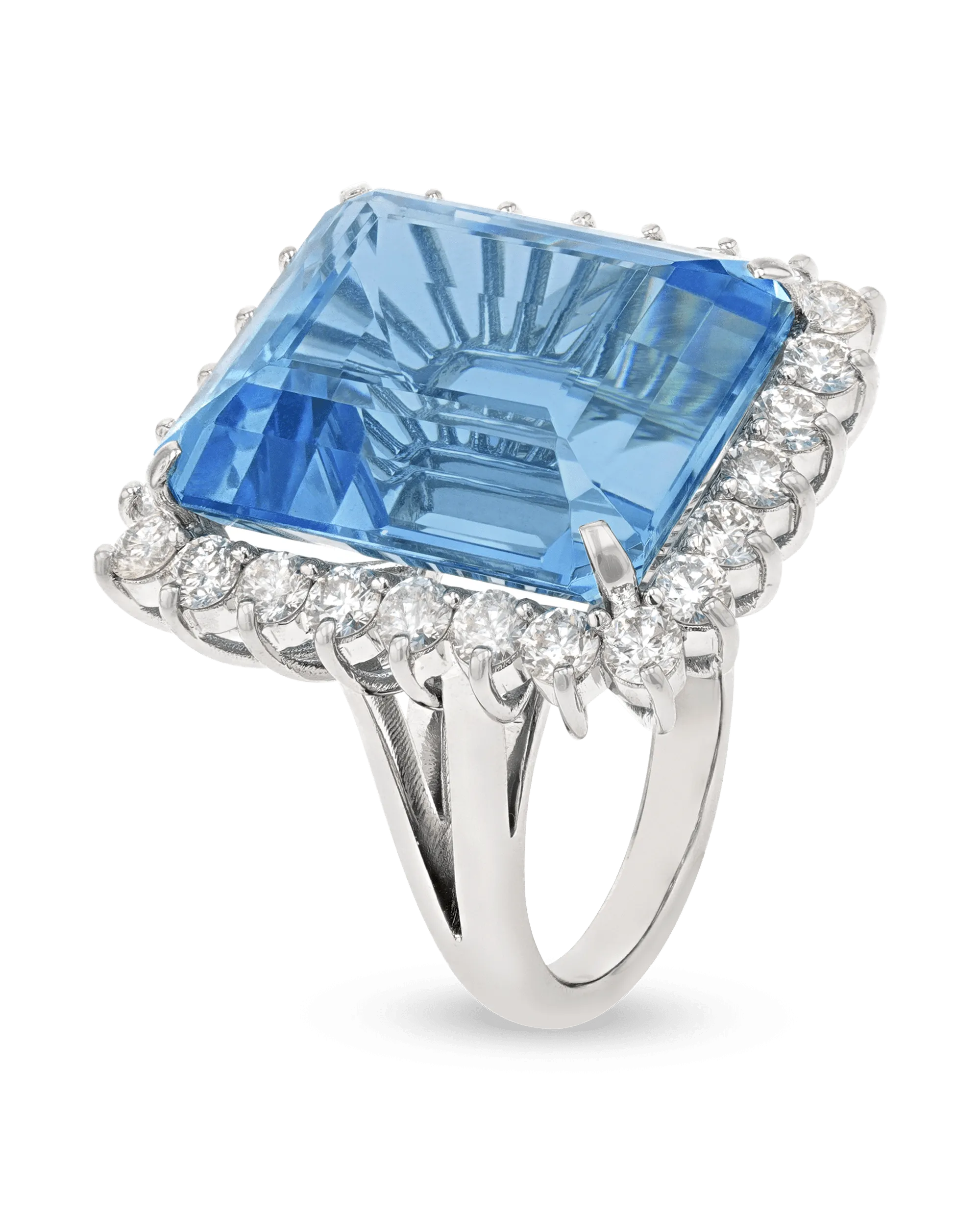 Emerald-Cut Aquamarine Ring, 34.00 Carats