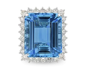 Emerald-Cut Aquamarine Ring, 34.00 Carats