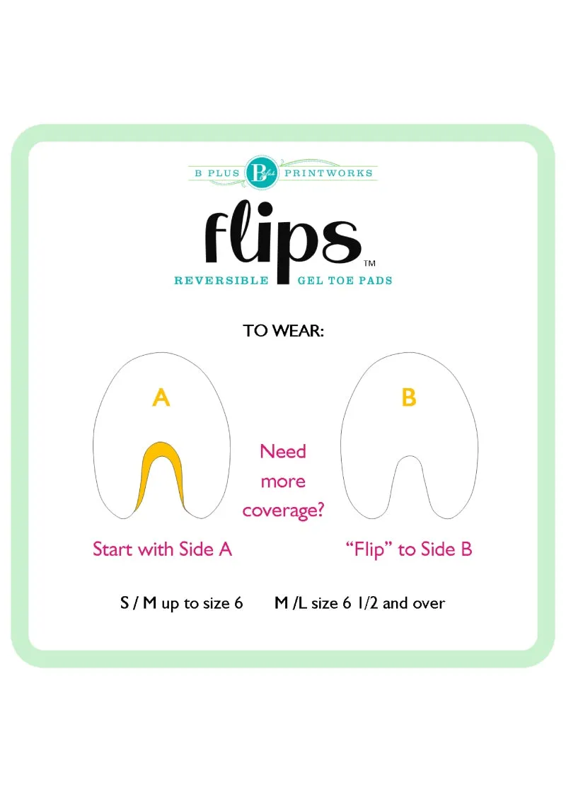 Flips Reversible Gel Toe Pads (Hummingbird)