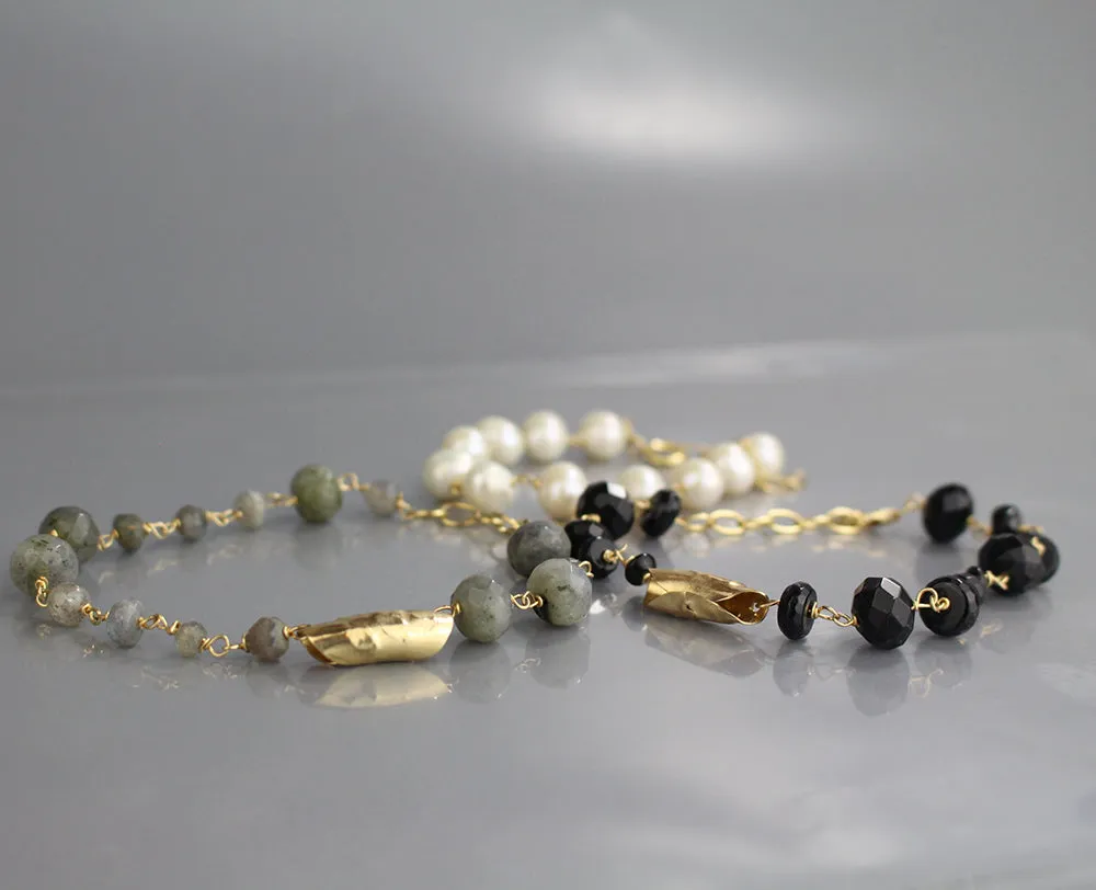 Gold Filled Onyx Chain Bracelet