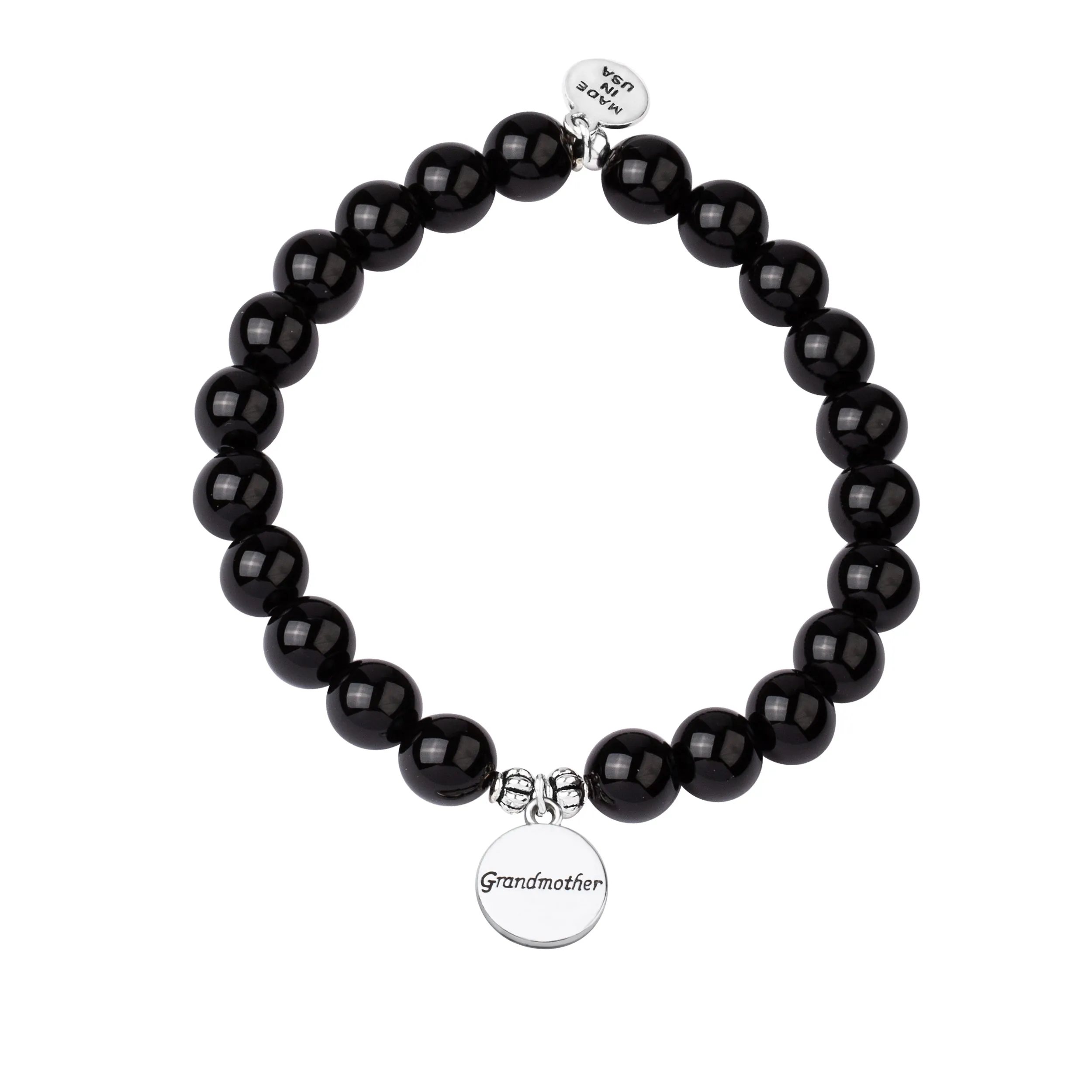 Grandmother | Stone Beaded Charm Bracelet | Onyx