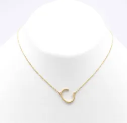 Initial Necklace C - Gold