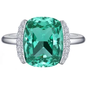 Lafonn Elongated Cushion Cut Lab-Grown Green Sapphire Ring