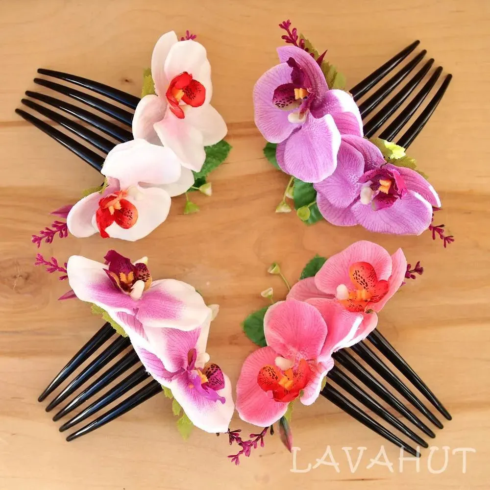 Lilac Orchid Joy Hawaiian Hair Comb