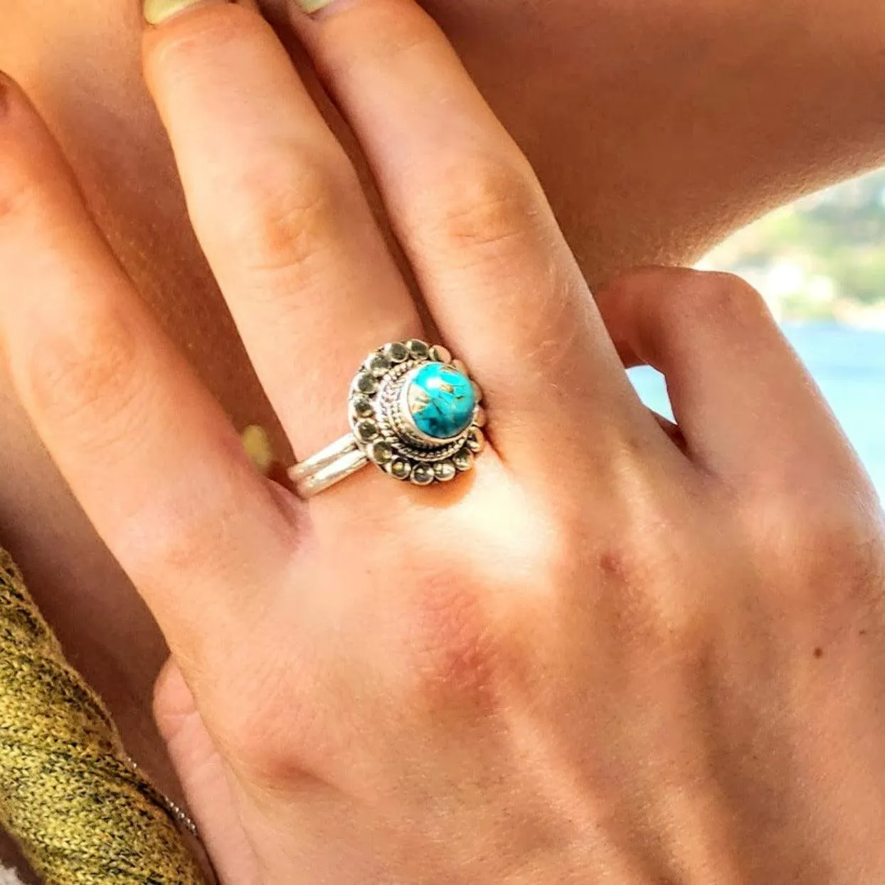 LUCKY PENNY - COPPER TURQUOISE 925 RING