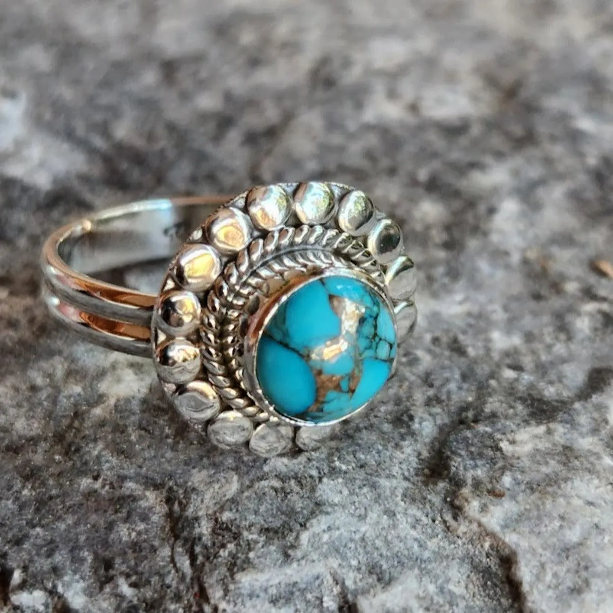 LUCKY PENNY - COPPER TURQUOISE 925 RING