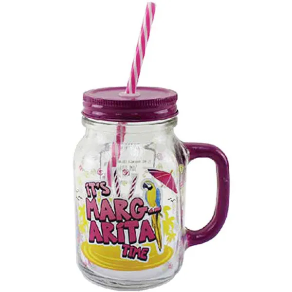 Margarita Jam Jar Drinking Glass