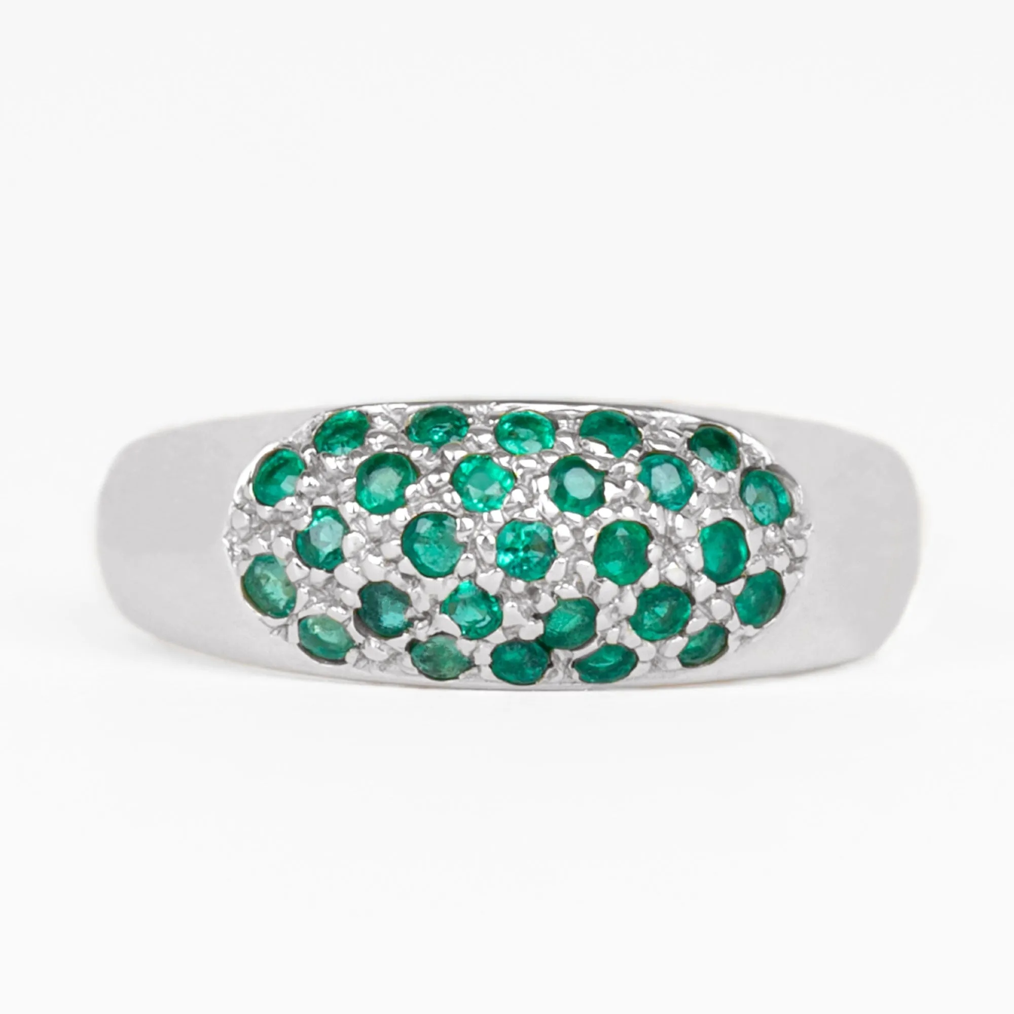 May Birthstone 1/2 CT Round Cut Emerald Anniversary Ring