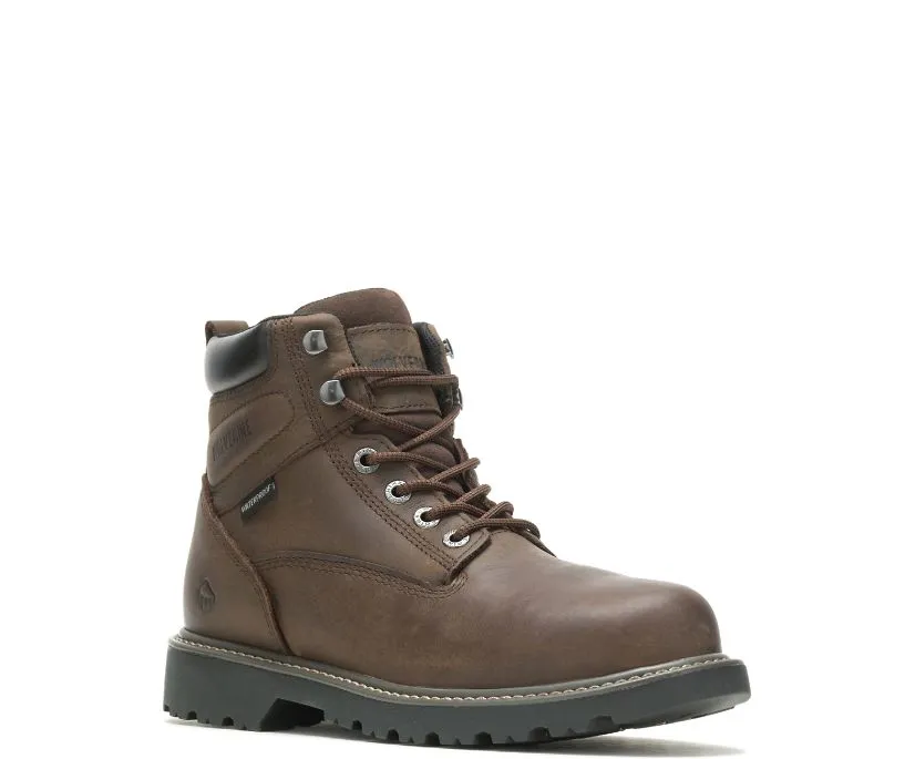 MEN'S FLOORHAND WATERPROOF STEEL-TOE 6" WORK BOOT- DARK BROWN-W10633