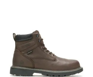 MEN'S FLOORHAND WATERPROOF STEEL-TOE 6" WORK BOOT- DARK BROWN-W10633