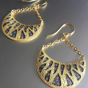 Myria Semi Moon Shaped Gold Earrings