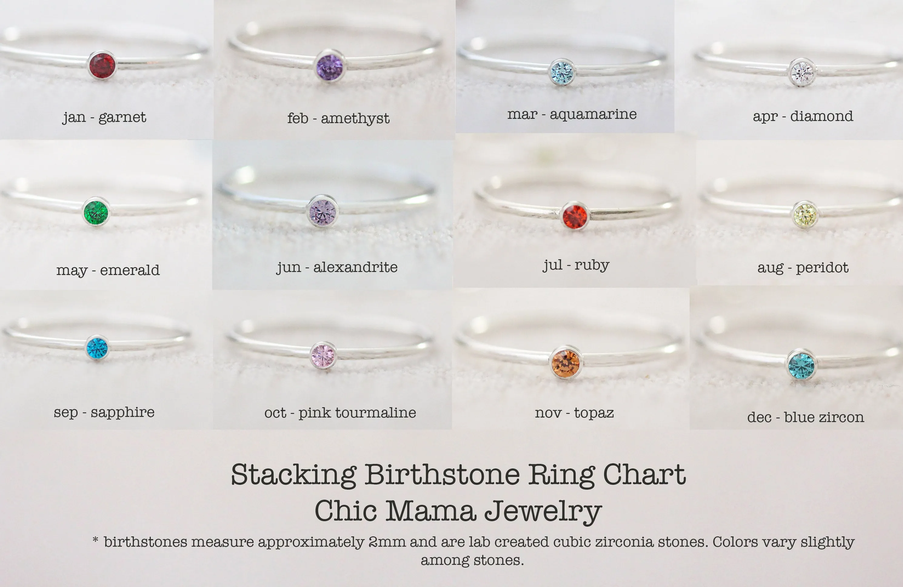 name ring   birthstone ring {sterling silver}