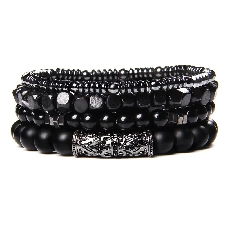 Nicolas Multilayered Leather & Natural Stone Beaded Bracelet