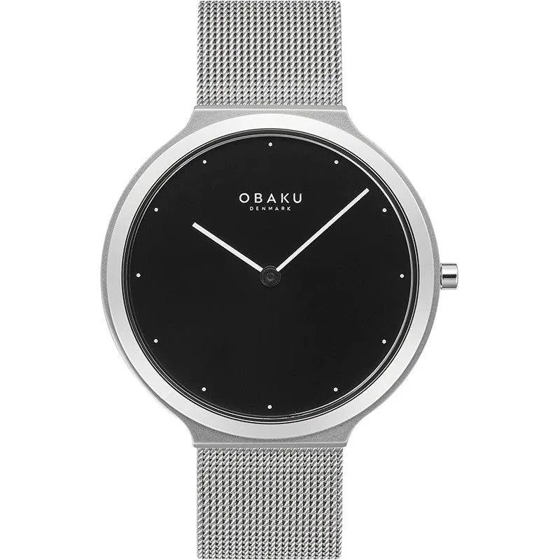 Obaku Satin Onyx Steel 40mm Watch - V269GXCBMC