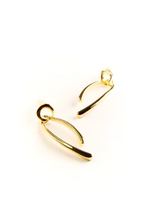 OLIVIA CURVED BRANCH EARRINGS GOLD