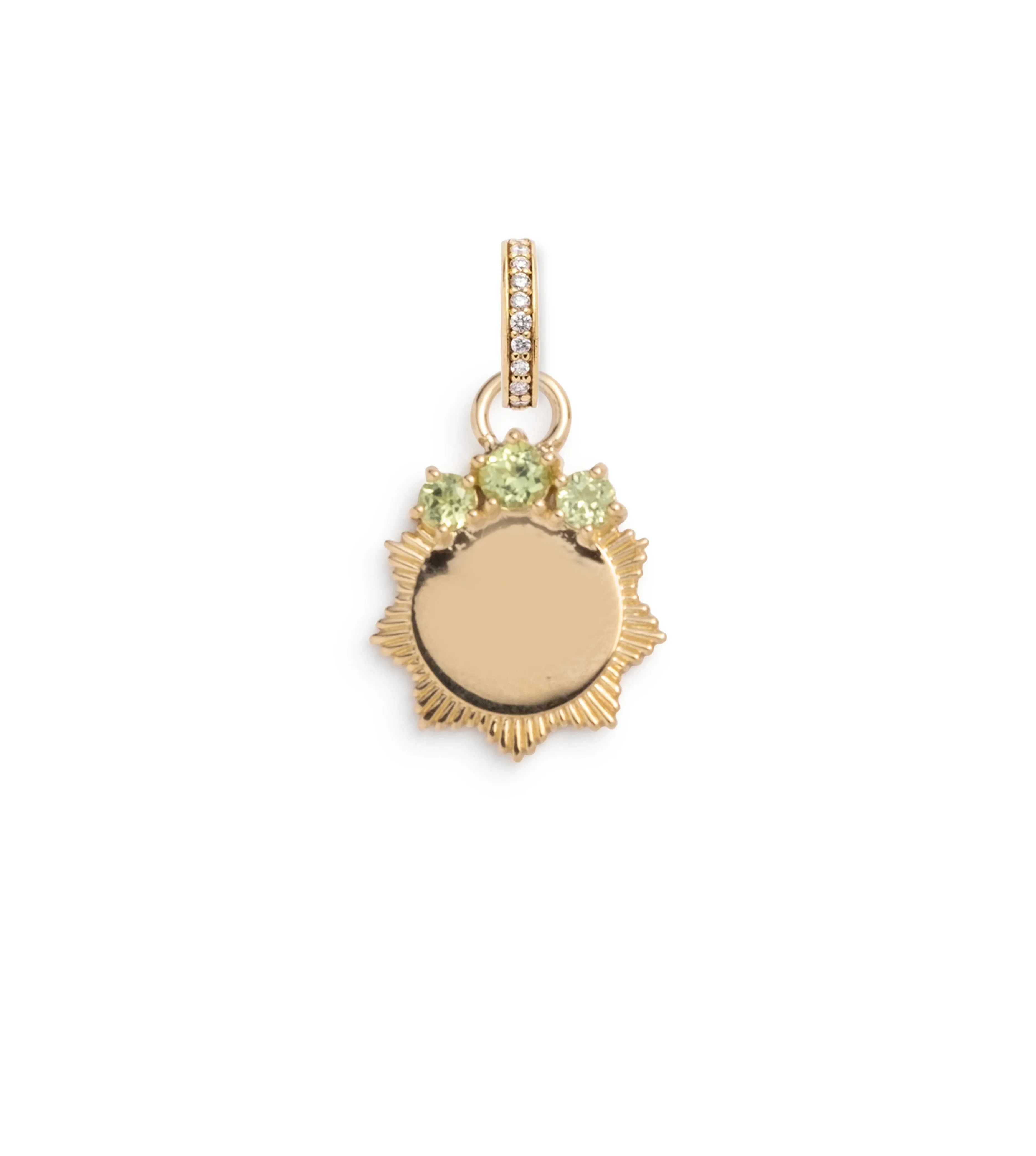 Peridot Engravable : Miniature Medallion with Oval Pushgate