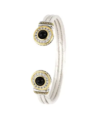 Perola Black Onyx Pave Cuff Bracelet