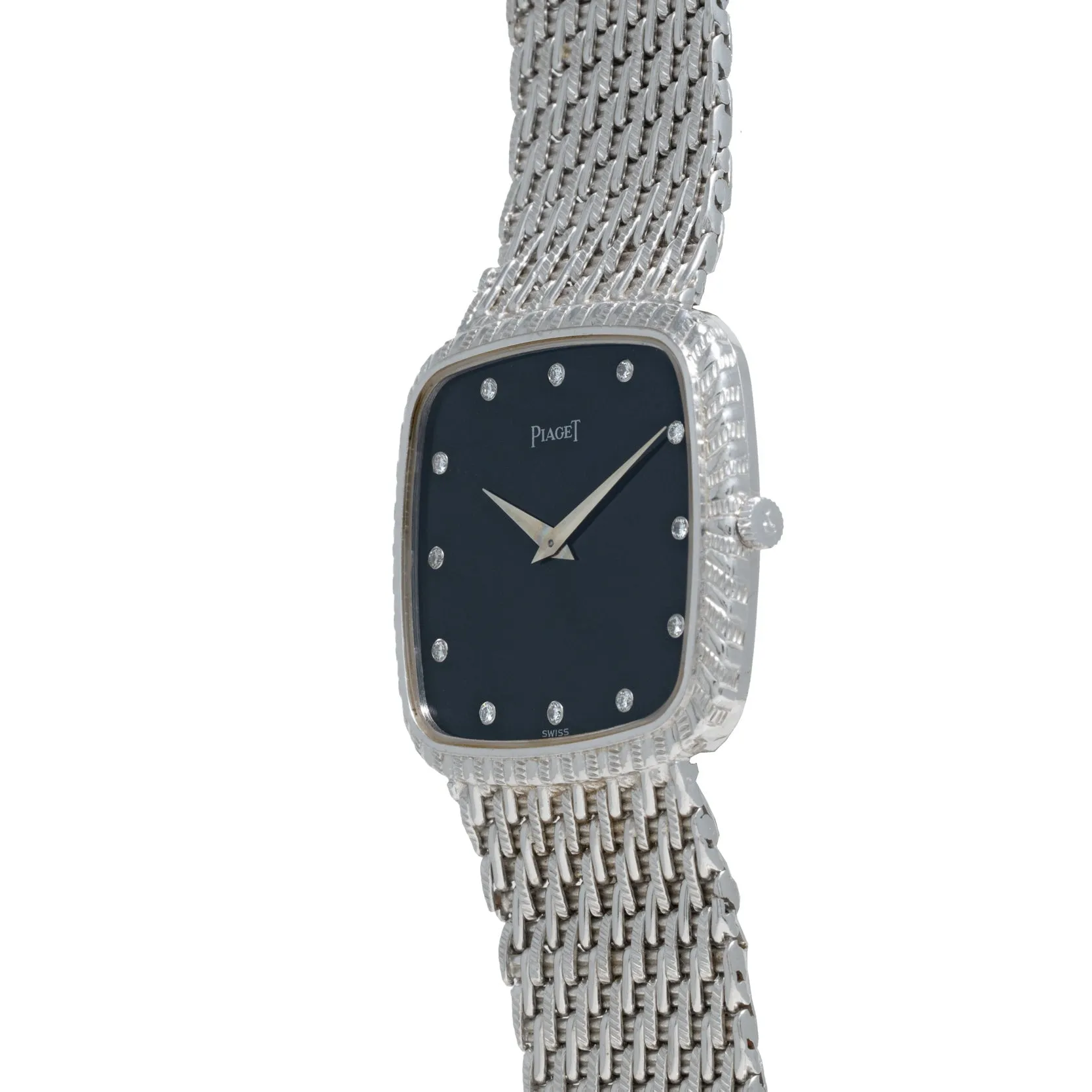 Piaget Onyx Dial White Gold Dress Watch