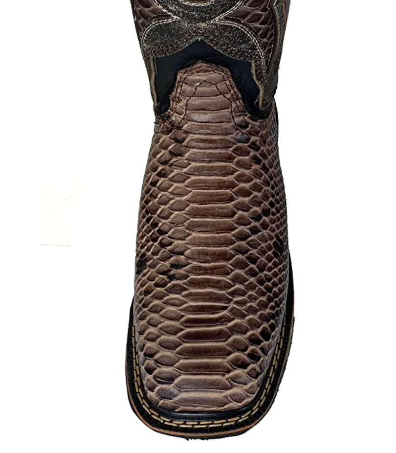 PIT-STL - Toro Bravo Men's Steel Toe Work Boot - Imitation Python