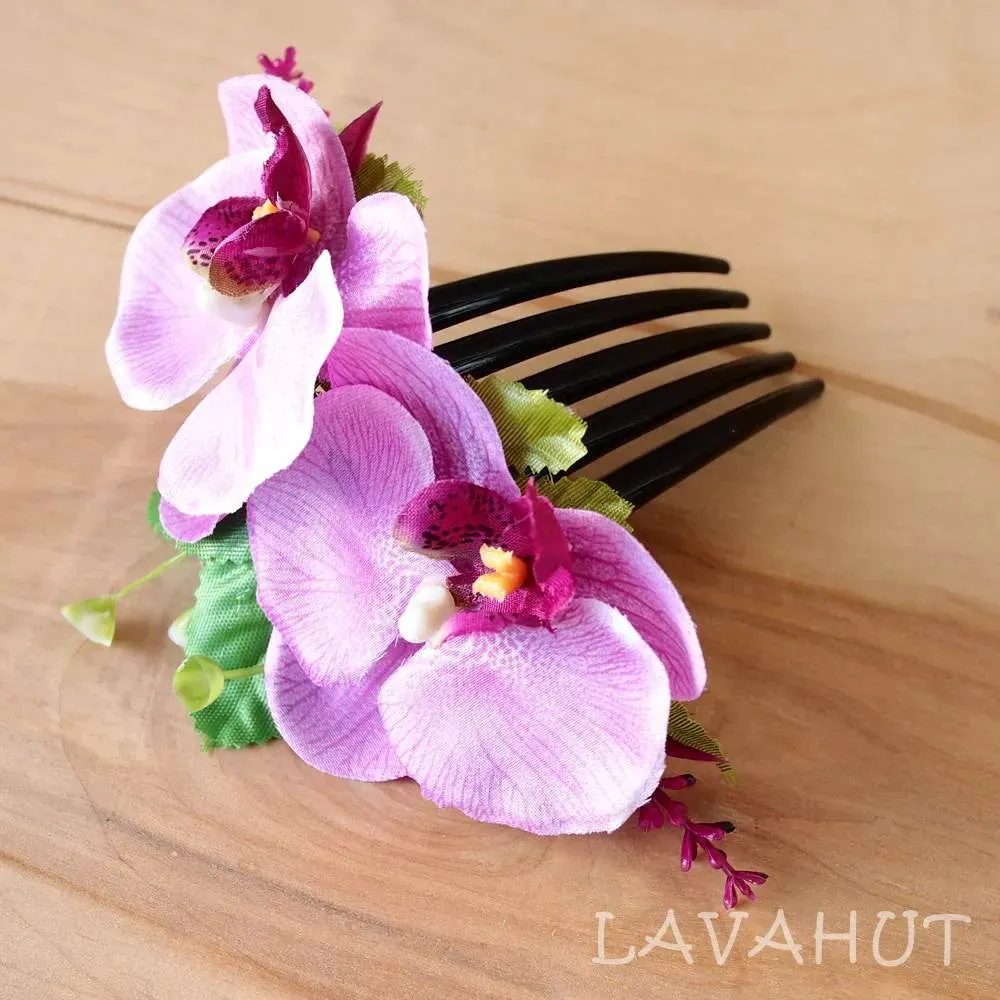 Purple Orchid Joy Hawaiian Hair Comb