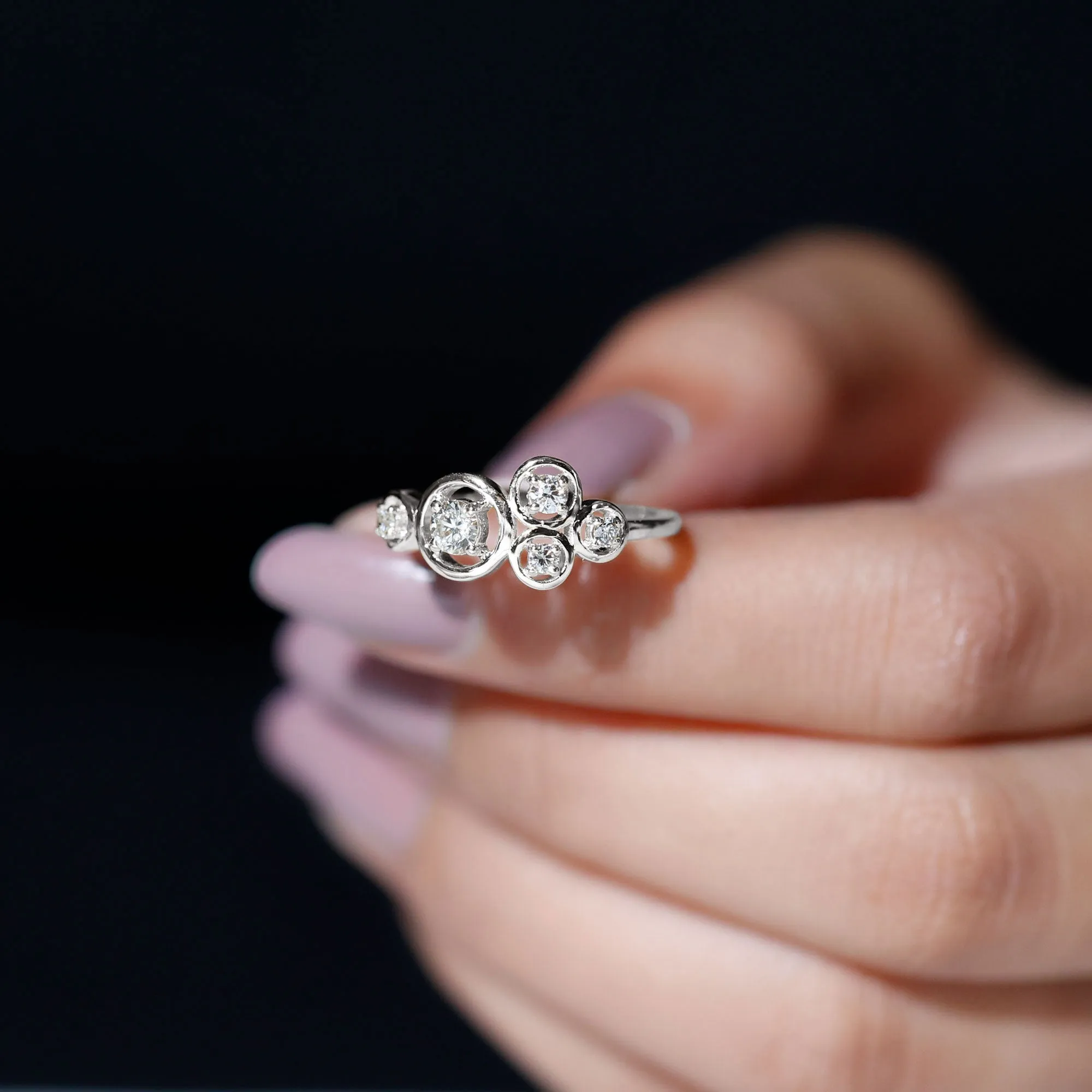 Real Diamond Contemporary Scatter Ring