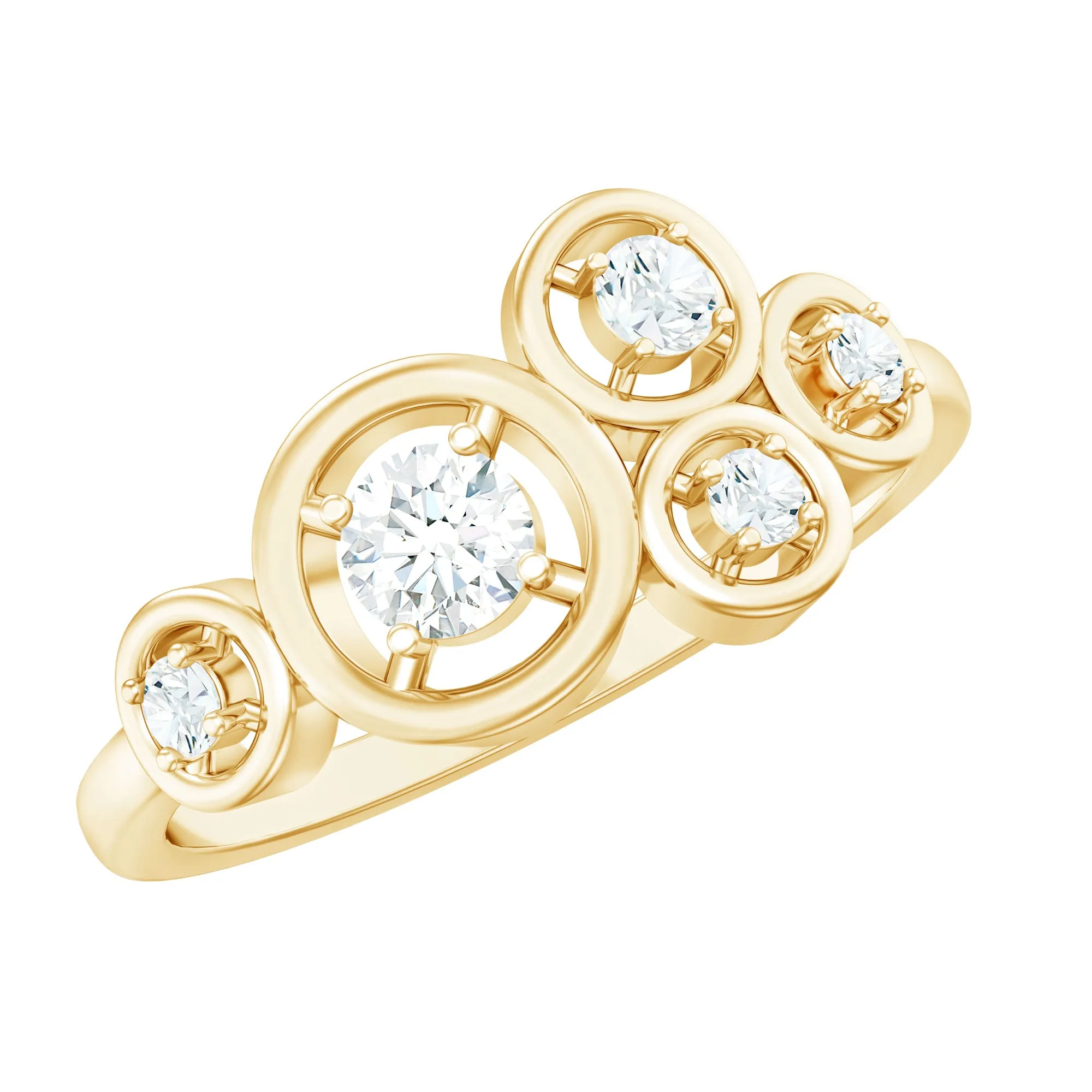 Real Diamond Contemporary Scatter Ring