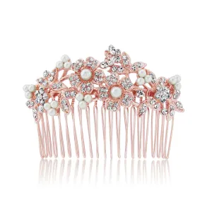 Rose Gold Blooms Hair Comb