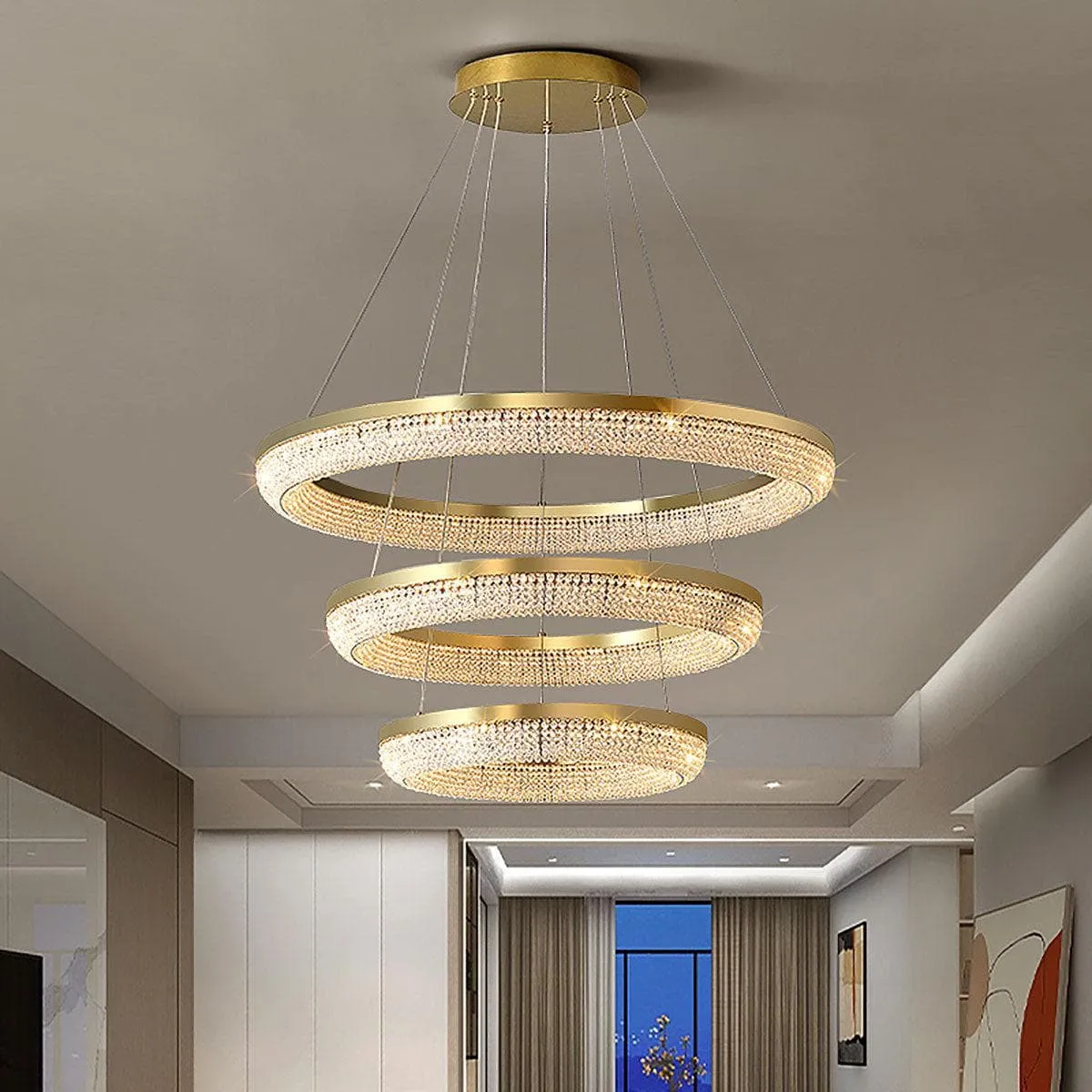 Round Ring Crystal Chandeliers