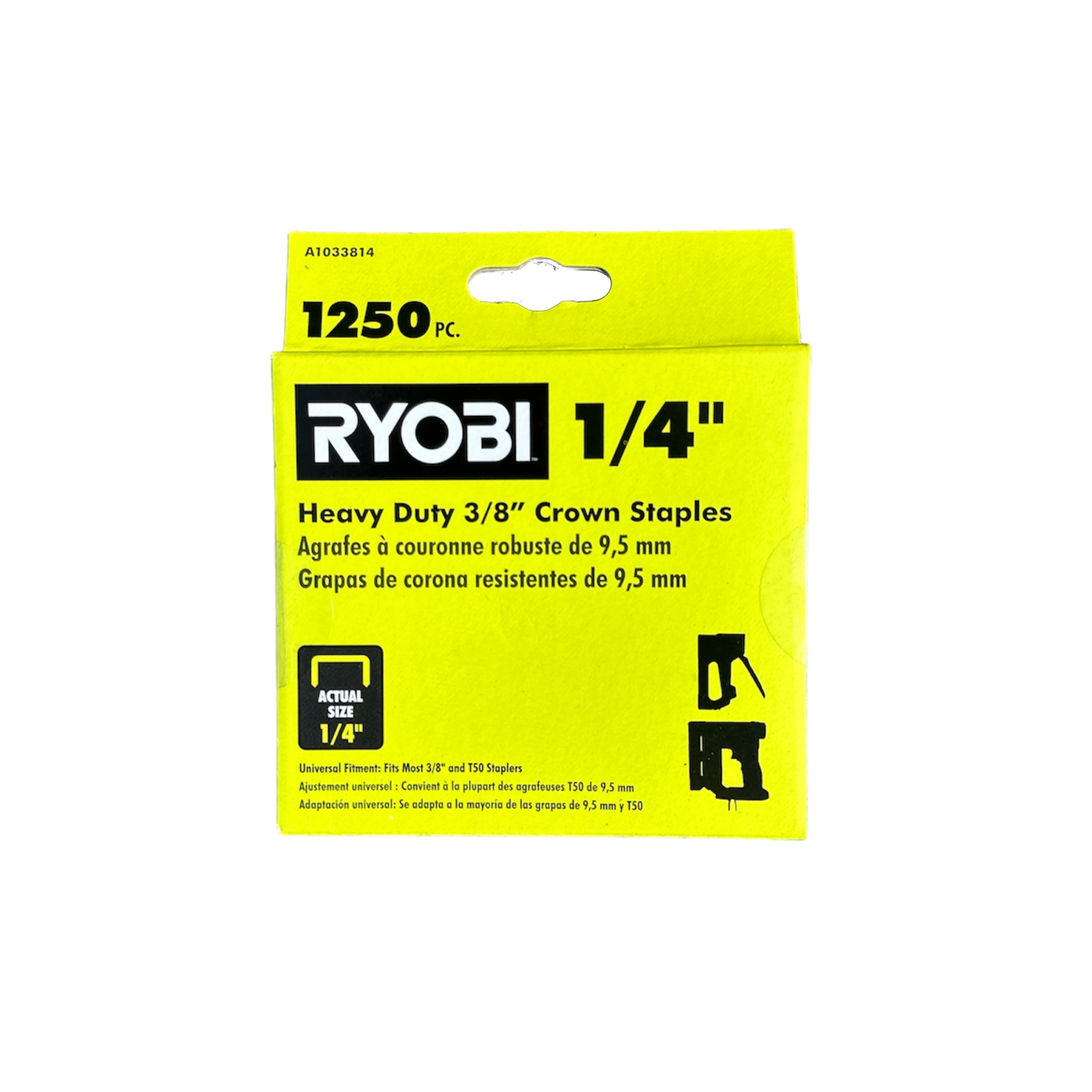 RYOBI 1/4 in. Heavy Duty 3/8 in. Crown Staples(1250 Pc)